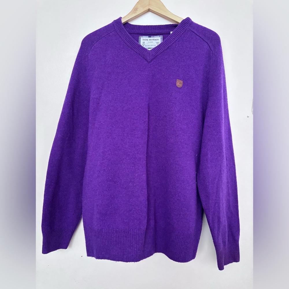 Tom‎ Morris Purple Lambswool Sweater size XL